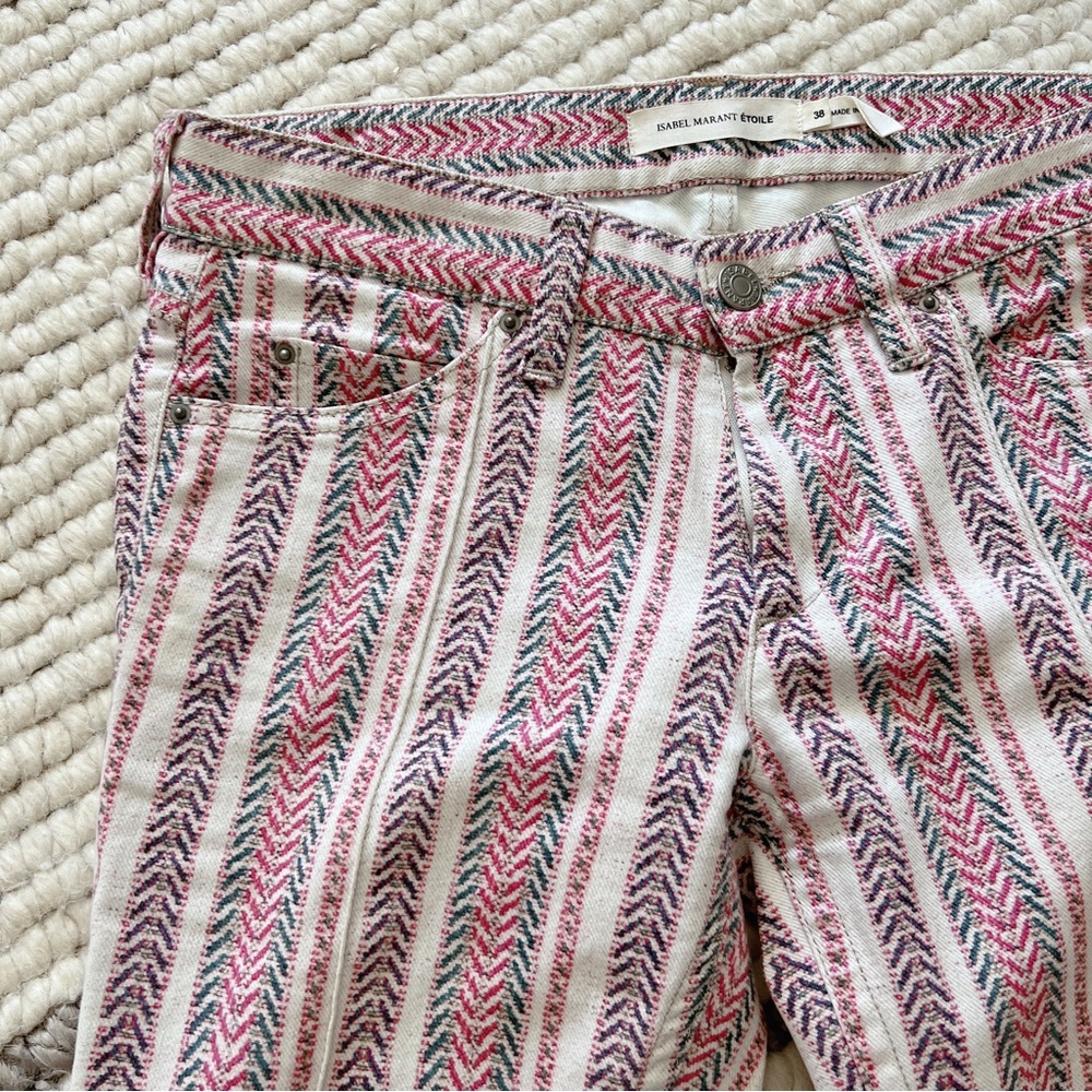 Isabel Marant Etoile Multicolor Chevron Pants Sz … - image 3